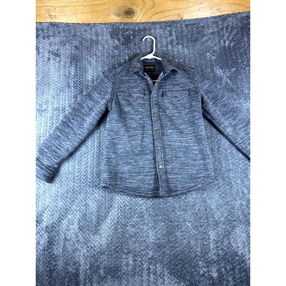 Buffalo David Bitton Boys Gray Sherpa Lined Shacket Jacket Youth Small 8